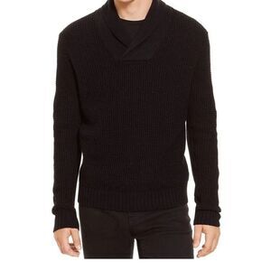 Kenneth Cole Reaction Waffle-Knit Shawl-collar Sweater Sz L